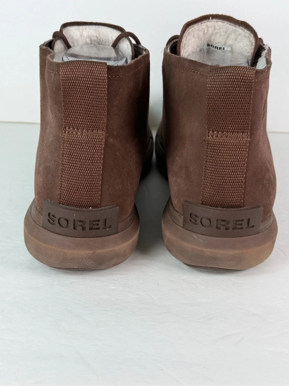 SOREL Men’s Size 10.5 Brown Waterproof Suede Chukka Boots Faux Fur Lined